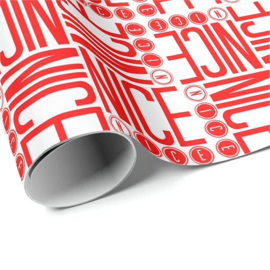 Rood en wit kerstfeest cadeaupapier (Rol Hoek)