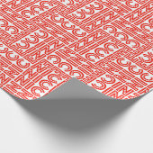 Rood en wit kerstfeest cadeaupapier (Hoek)