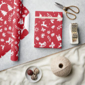 Rood en wit kerstfeest cadeaupapier