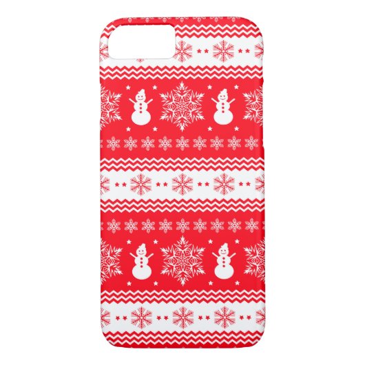 Rood en wit kerstfeest Case-Mate iPhone case (Achterkant)
