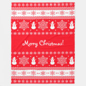 Rood en wit kerstfeest fleece deken (Voorkant)