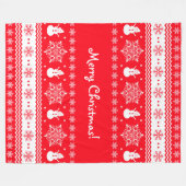 Rood en wit kerstfeest fleece deken (Voorkant (Horizontaal))