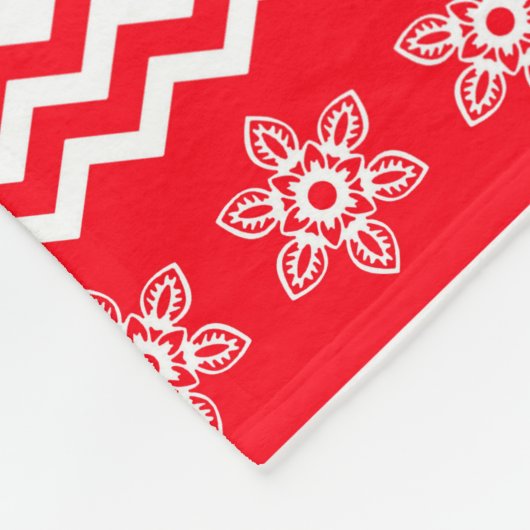 Rood en wit kerstfeest fleece deken (Hoek)