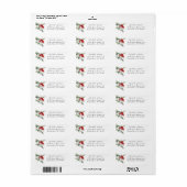Rood en wit kerstfeest Floral Return Label (Full Sheet)