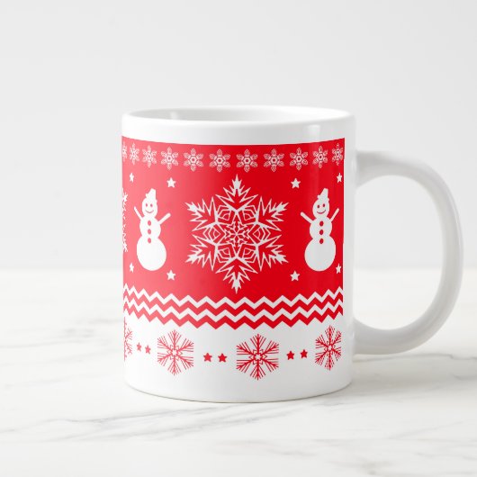 Rood en wit kerstfeest grote koffiekop (Rechts)