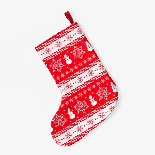 Rood en wit kerstfeest kleine kerstsok (Achterkant (Hangend))