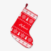 Rood en wit kerstfeest kleine kerstsok (Voorkant (Hangend))