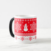 Rood en wit kerstfeest magische mok (Voorkant links)