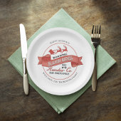 Rood en wit kerstfeest op maat papieren bordje