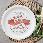 Rood en wit kerstfeest op maat papieren bordje