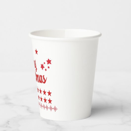 Rood en wit kerstfeest papieren bekers (Links)