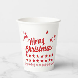 Rood en wit kerstfeest papieren bekers