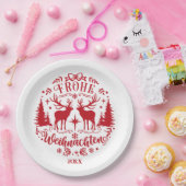 Rood en Wit Kerstfeest Papieren Bordje (Feest)