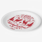 Rood en Wit Kerstfeest Papieren Bordje (Gekanteld)