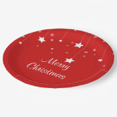 Rood en wit kerstfeest papieren bordje (Gekanteld)