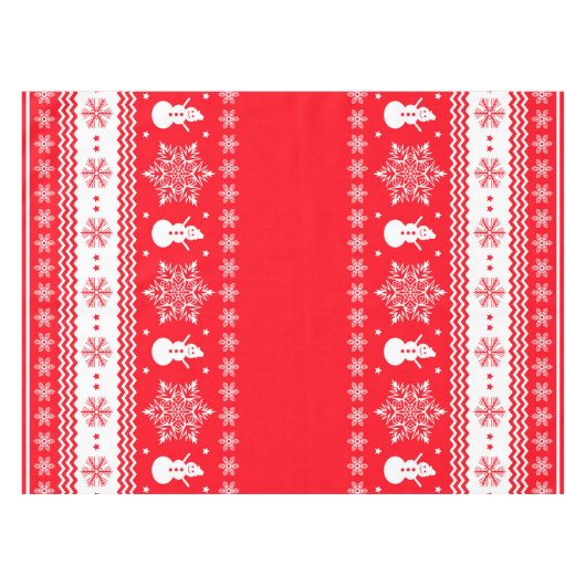 Rood en wit kerstfeest tafelkleed (Voorkant (Horizontaal))