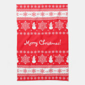 Rood en wit kerstfeest theedoek (Verticaal)