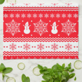Rood en wit kerstfeest theedoek (Gevouwen)