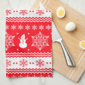 Rood en wit kerstfeest theedoek (Quarter Fold)