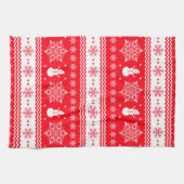 Rood en wit kerstfeest theedoek (Horizontaal)