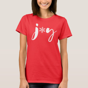 Rood en wit kerstgebak Snowflake Handgeschreven T-shirt