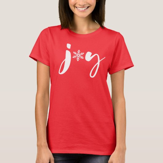 Rood en wit kerstgebak Snowflake Handgeschreven T-shirt (Voorkant)