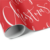 Rood en wit kerstkalligrafie cadeaupapier (Rol Hoek)