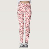 Rood en wit Kerstman nieuwigheidspartij Leggings (Voorkant)