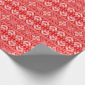 Rood en Wit Kerstmis Fair Isle Patroon Cadeaupapier (Hoek)