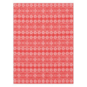 Rood en Wit Kerstmis Fair Isle Patroon Tafelkleed (Voorkant)