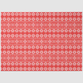 Rood en Wit Kerstmis Fair Isle Patroon Tissuepapier