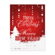 Rood en Wit Kerstmis & Gelukkig Nieuwjaar
