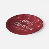 Rood en Wit Kerstmis Script Vakantie Papieren Bordje (Gekanteld)