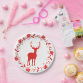 Rood en wit kerstpapier Bord (Feest)