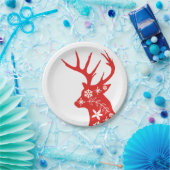 Rood en wit kerstpapier Bord (Feest)