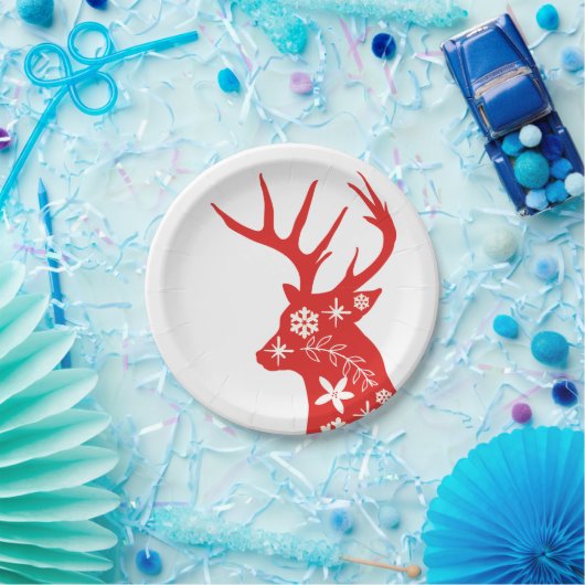 Rood en wit kerstpapier Bord (Feest)