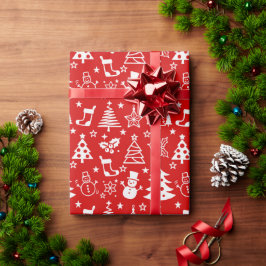 Rood en wit kerstpapier cadeaupapier