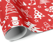 Rood en wit kerstpapier cadeaupapier (Rol Hoek)