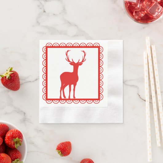 Rood en wit kerstpapier Napkin Servetten (Insitu)