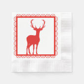 Rood en wit kerstpapier Napkin Servetten (Voorkant)