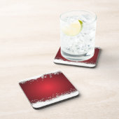 Rood en wit kerstpatroon bier onderzetter (Rechterzijde)