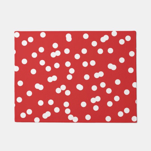 Rood en wit kerstpatroon Confetti Deurmat (Voorkant)