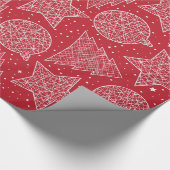 Rood en wit kerstpatroon — Gift Wrap Cadeaupapier (Hoek)