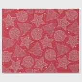 Rood en wit kerstpatroon — Gift Wrap Cadeaupapier (Vlak)