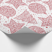 Rood en wit kerstpatroon — Gift Wrap Cadeaupapier (Hoek)