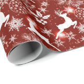 Rood en wit kerstpatroon met rendierschroot cadeaupapier (Rol Hoek)