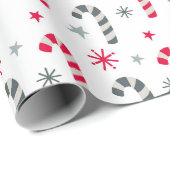 Rood en wit kerstpatroon met snoepstokken cadeaupapier (Rol Hoek)