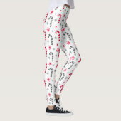 Rood en wit kerstpatroon met snoepstokken leggings (Rechts)