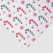 Rood en wit kerstpatroon met snoepstokken tissuepapier (Detail)