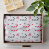Rood en wit kerstpatroon met snoepstokken tissuepapier (Geschenk)